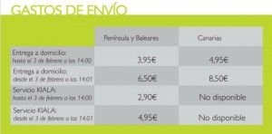 gastos de envio catalogo oriflame